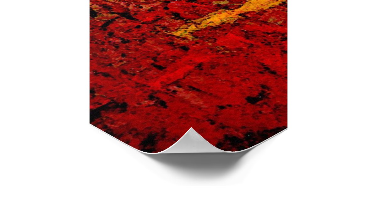 Red African Abstract Painting Art Print Poster | Zazzle