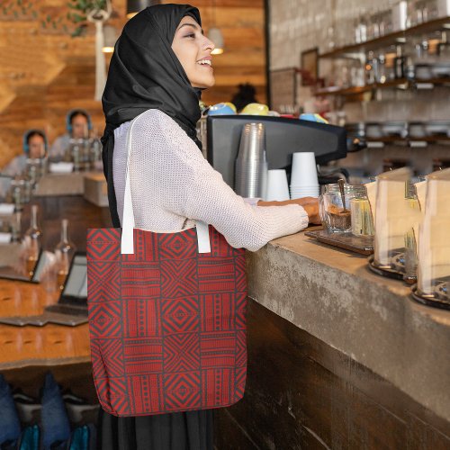 Red African borders Tote Bag