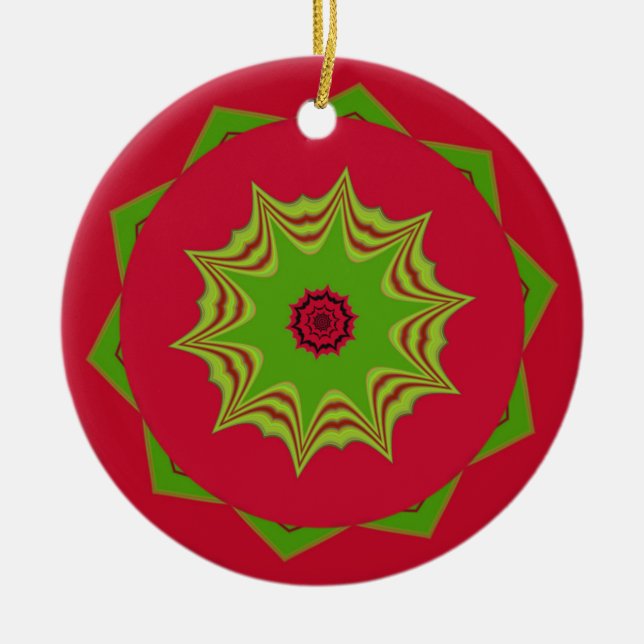 red African ethnic tribal pattern Ceramic Ornament (Front)