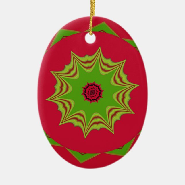 red African ethnic tribal pattern Ceramic Ornament (Front)