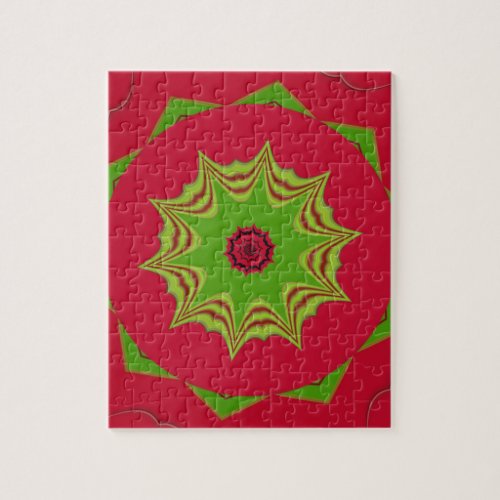 red African ethnic tribal pattern Jigsaw Puzzle