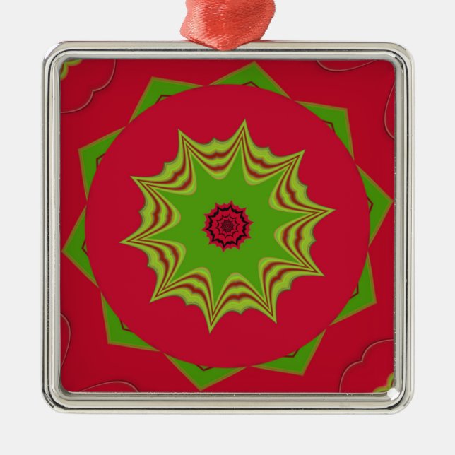 red African ethnic tribal pattern Metal Ornament (Front)