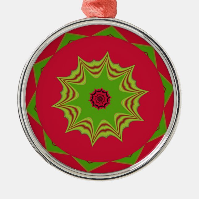 red African ethnic tribal pattern Metal Ornament (Front)