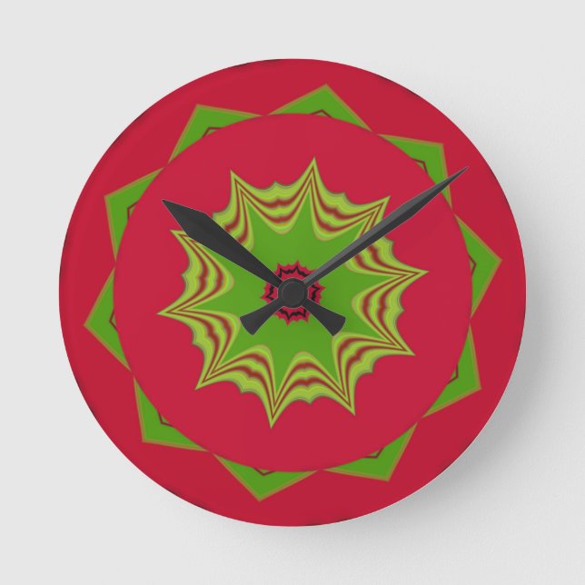 red African ethnic tribal pattern Round Clock (Front)