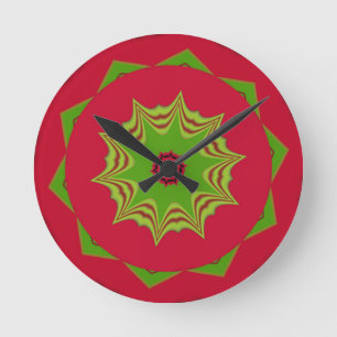 red African ethnic tribal pattern Round Clock