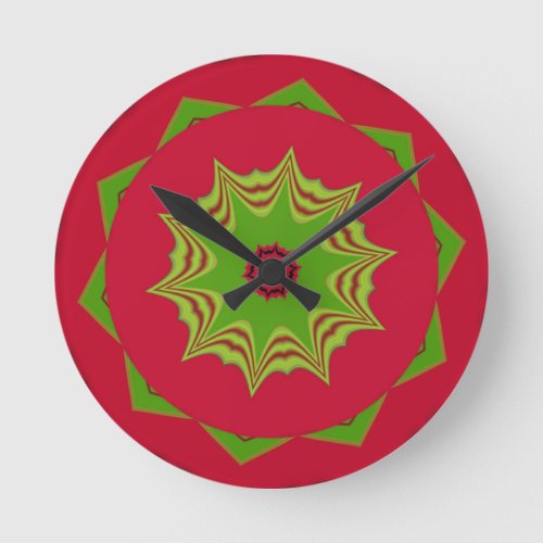 red African ethnic tribal pattern Round Clock