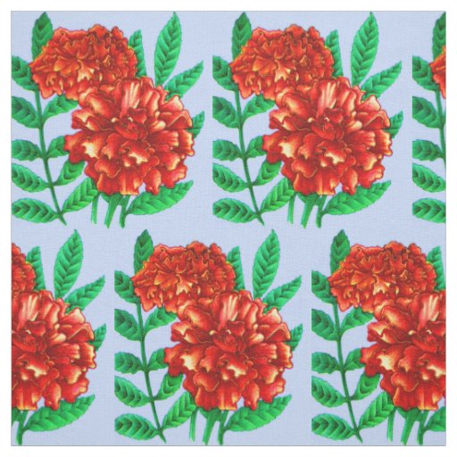 red African marigolds floral print Fabric