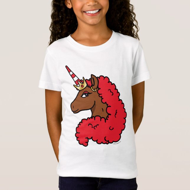 Red Afro Unicorn T-Shirt (Front)