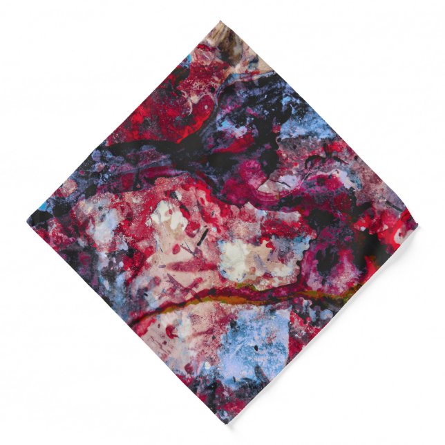 Red Agate Crystal Geode Abstract Bandana (Front)