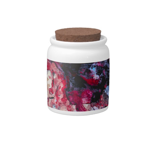 Red Agate Crystal Geode Abstract Candy Jar (Front)