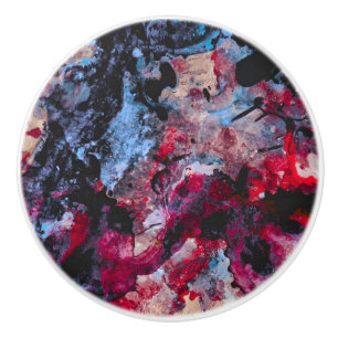 Red Agate Crystal Geode Abstract Ceramic Knob