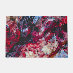Red Agate Crystal Geode Abstract Doormat