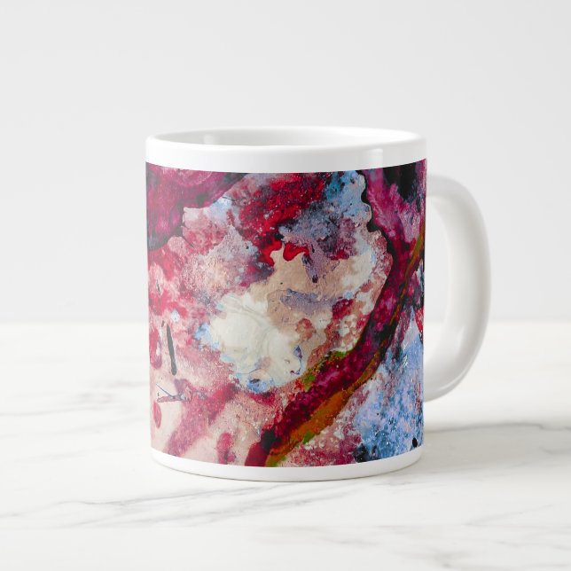 Red Agate Crystal Geode Abstract Giant Coffee Mug (Front Right)