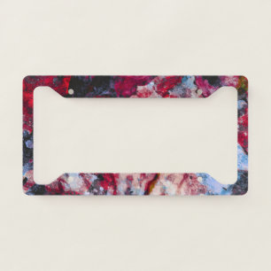 Red Agate Crystal Geode Abstract License Plate Frame