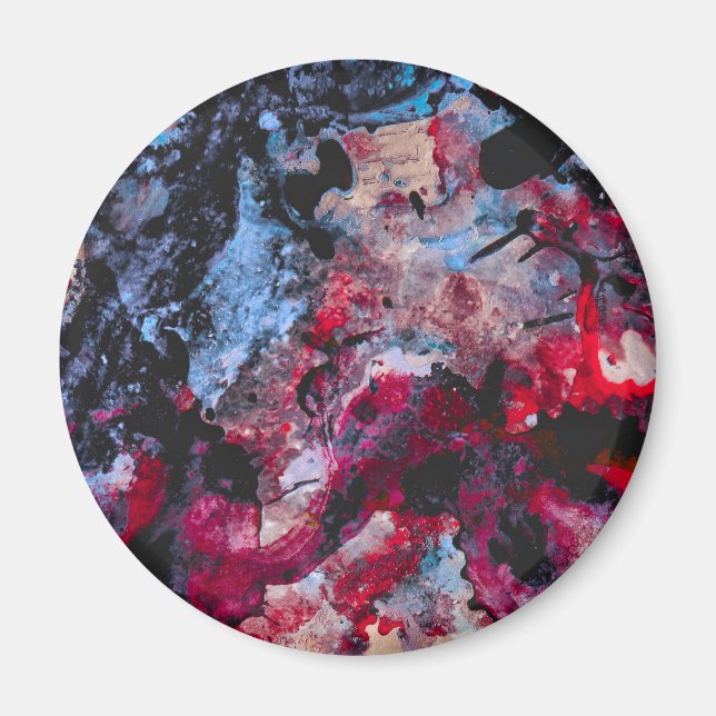 Red Agate Crystal Geode Abstract Magnet (Front)