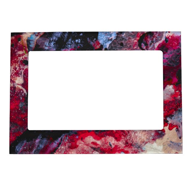 Red Agate Crystal Geode Abstract Magnetic Frame (Front)