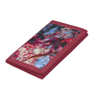 Red Agate Crystal Geode Abstract Tri-fold Wallet