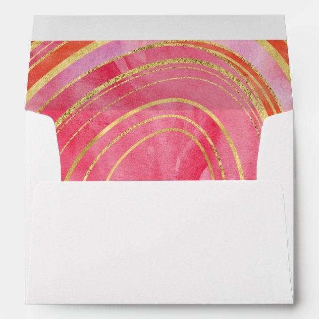 Red Agate Modern Watercolor | Envelope (Back (Bottom))