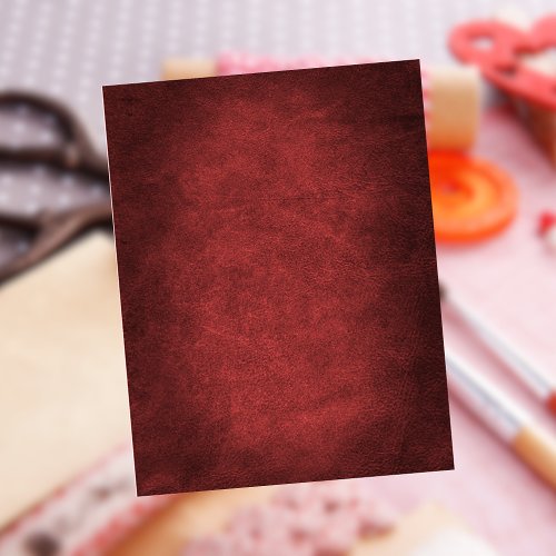 Red Aged Rustic Faux Leather Scrapbook Cardstock