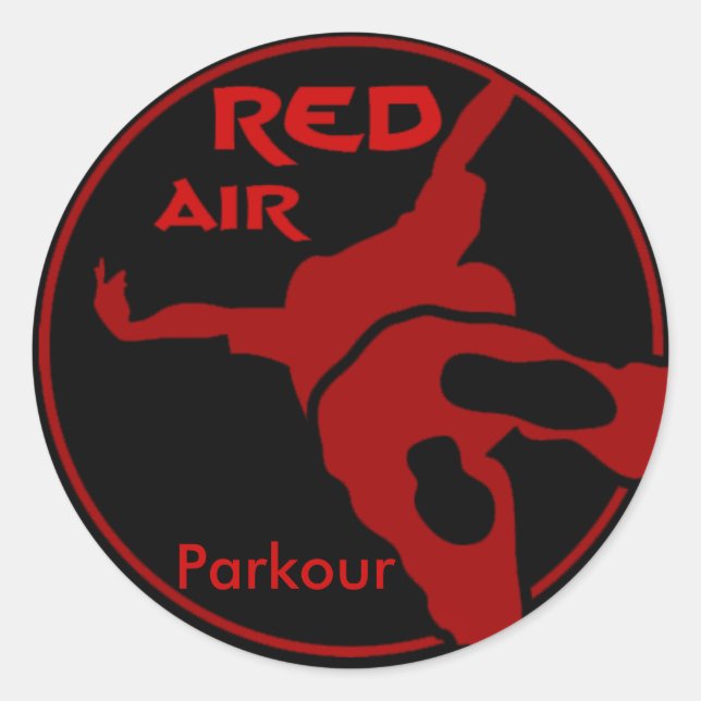 Red Air Parkour Classic Round Sticker (Front)