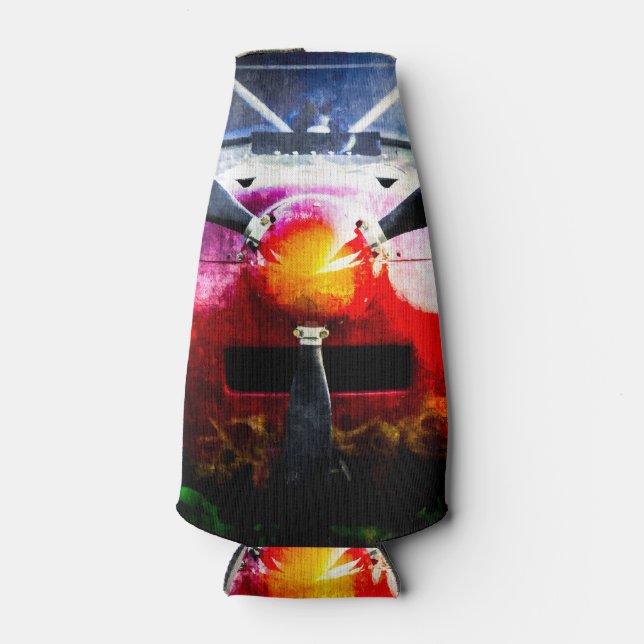 Red Aircraft - Small But Fierce Bottle Cooler (Front)