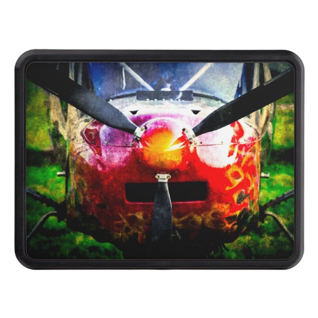 Red Aircraft - Small But Fierce Trailer Hitch Cover (Front)