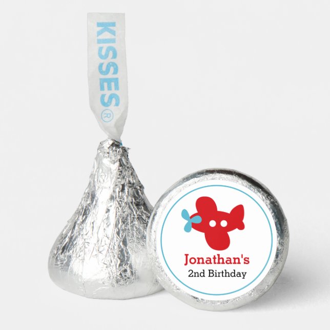 Red Airplane Personalized Chocolates Candy Favor (Front)