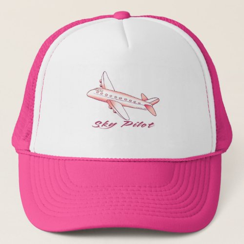 Red Airplane Sky Pilot custom name hat