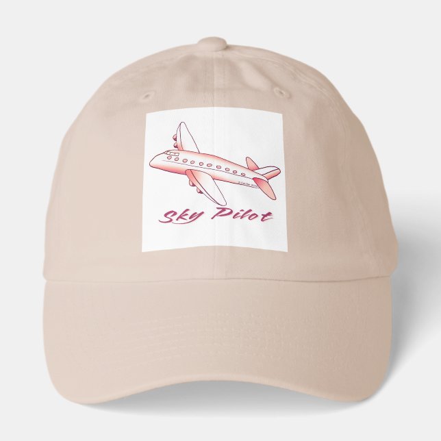 Red Airplane Sky Pilot  hat (Front)