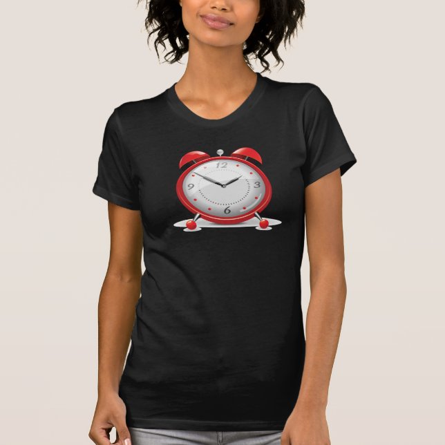 Red Alarm Clock Womens T-Shirt (Front)