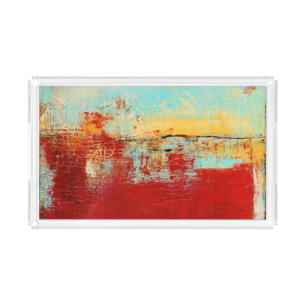 Red Alaskan Abstract Acrylic Tray