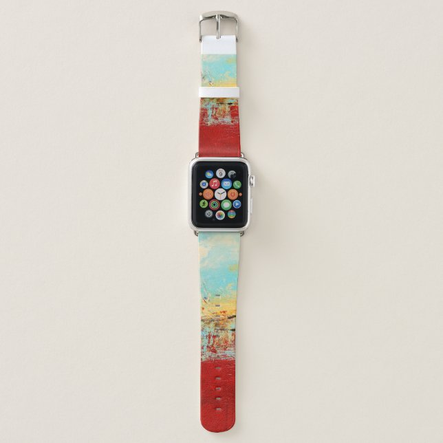 Red Alaskan Abstract Apple Watch Band (Front)