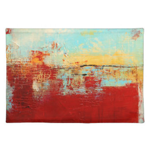 Red Alaskan Abstract Cloth Placemat