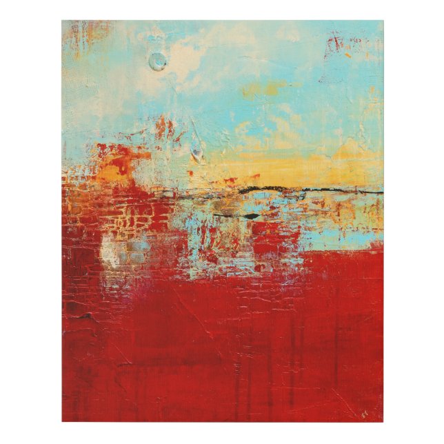 Red Alaskan Abstract Faux Canvas Print (Front)