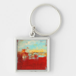 Red Alaskan Abstract Keychain