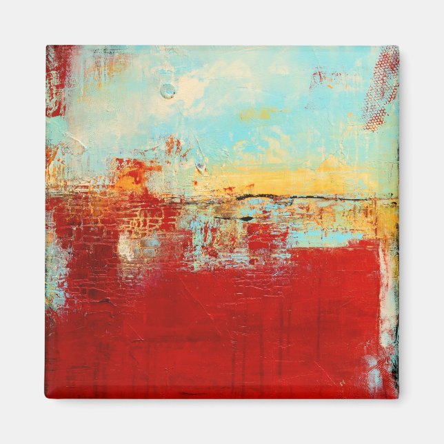 Red Alaskan Abstract Magnet (Front)