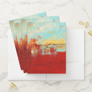 Red Alaskan Abstract Pocket Folder