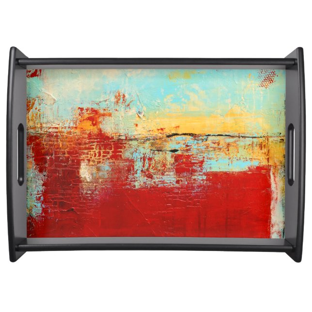 Red Alaskan Abstract Serving Tray (Front)