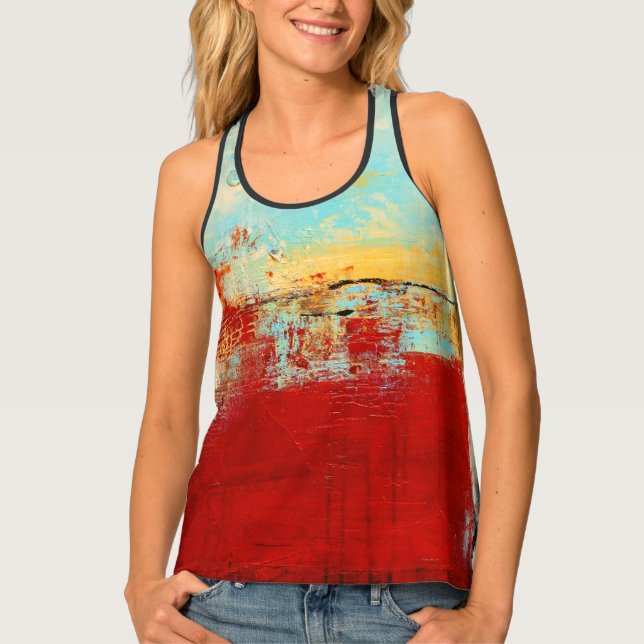 Red Alaskan Abstract Tank Top (Front)