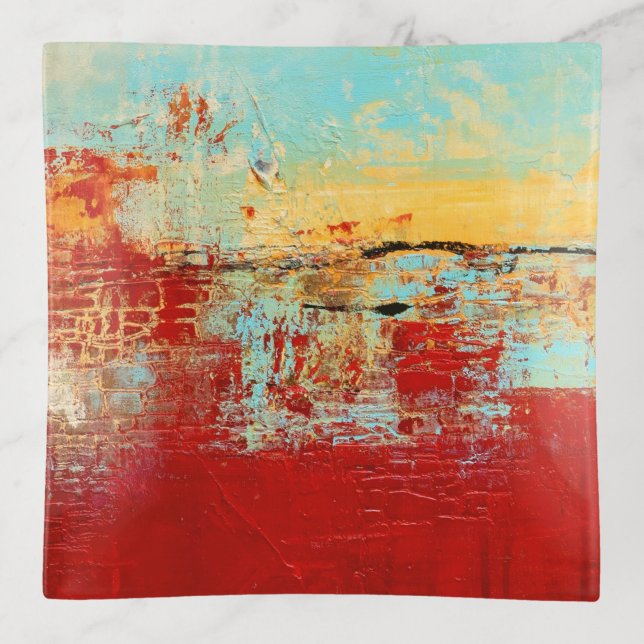 Red Alaskan Abstract Trinket Tray (Front)