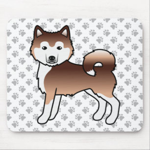 Red Alaskan Malamute Cute Cartoon Dog Mouse Pad