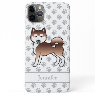 Red Alaskan Malamute Cute Cartoon Dog &amp; Name iPhone 11 Pro Max Case
