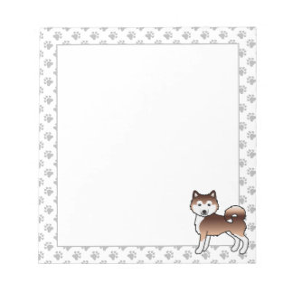 Red Alaskan Malamute Cute Cartoon Dog Notepad