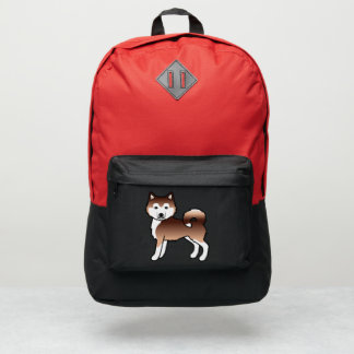 Red Alaskan Malamute Cute Cartoon Dog Port Authority® Backpack