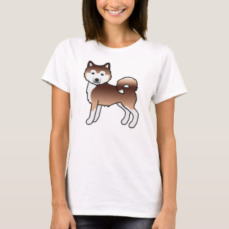 Red Alaskan Malamute Cute Cartoon Dog T-Shirt
