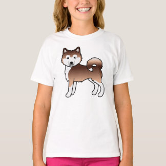 Red Alaskan Malamute Cute Cartoon Dog T-Shirt