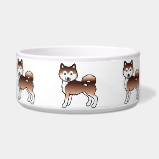 Red Alaskan Malamute Cute Cartoon Dogs Bowl