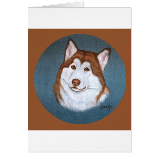 Red Alaskan Malamute Design Cards (Front)