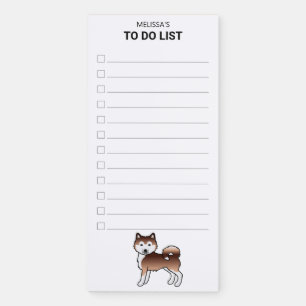 Red Alaskan Malamute Dog To Do List Magnetic Notepad