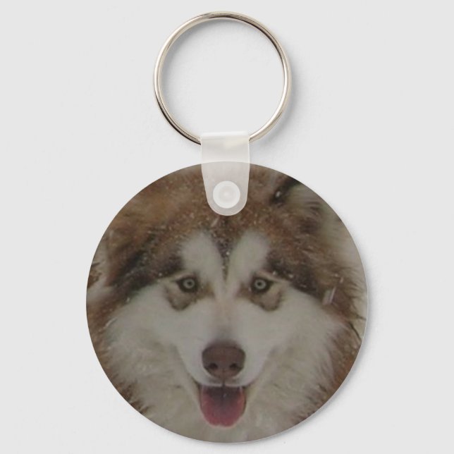 Red Alaskan Malamute keychain (Front)